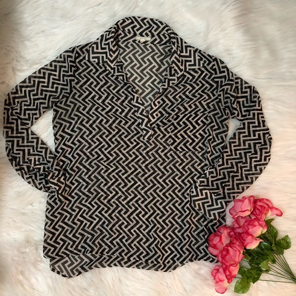 Pleione Tops - Pleione Patterned Blouse